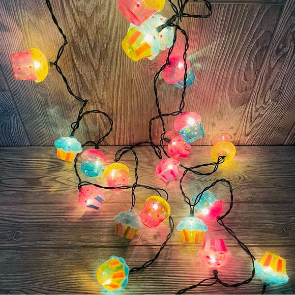 30 plastic cup cake string lights colorful cupcake strand light party decoration - Picture 8 of 14